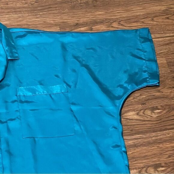 Vintage Me 2 By Miss Elaine Button-down Night Shirt Pajama Blue Size Large - Picture 4 of 10